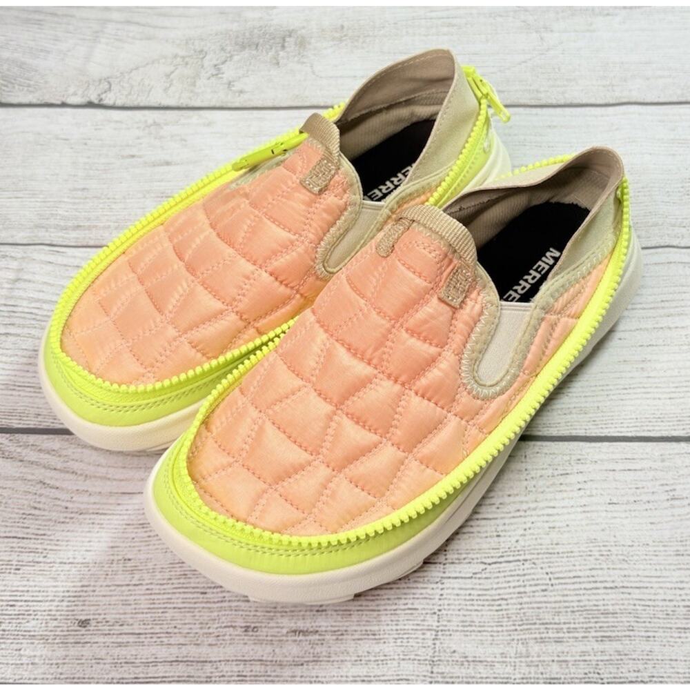 Merrell Womens Hut Moc 2 Packable Slip-on Shoes Sneakers Peach Green Size 8 - Picture 1 of 7
